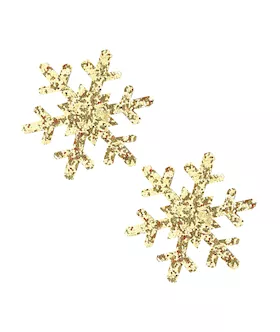 Neva Nude Glitter Snowflake Pasties  Gold OS