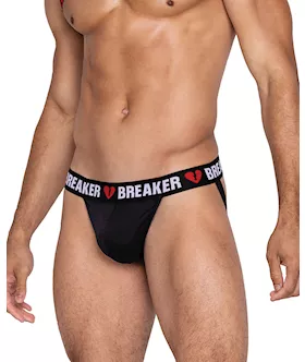 Heartbreaker Jockstrap wContoured Pouch amp Elastic Rear Straps BlackRed MD