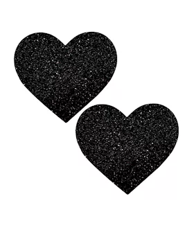 Neva Nude Black Malice Queen Status Glitter Heart Pasties  Black QN