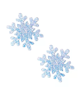 Neva Nude Glitter Snowflake Pasties  White OS
