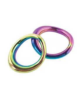 Plesur 134quot Metal Cock Ring  Rainbow