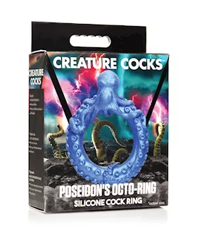 Creature Cocks Poseidon039s Octo Silicone Cock Ring  Blue