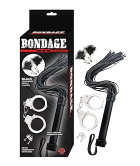 Bondage by Nasstoys Whip amp Cuff Set  Black