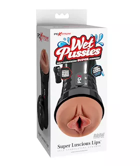 PDX Extreme Wet Pussies Super Luscious Lips Stroker  Brown