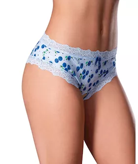 Sweet Treats Crotchless Boy Short wWicked Sensual Care Blueberry Lube  Blue SM