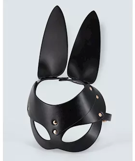 Lust PU Leather Bunny Mask  Black