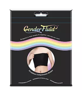 Gender Fluid Strapless Chest Compression Binder  M Black