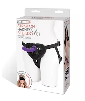 Lux Fetish 5quot Dildo wStrap On Harness Set