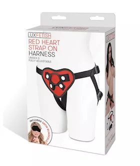 Lux Fetish Red Heart Strap On Harness Set