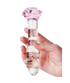 Glow In The Dark Helmet Rose Glass Massager