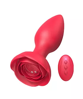Rose Remote Controlled Vibrating Butt Plug
