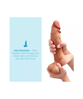 Slipskin Realistic Silicone Dildo 8 Inch