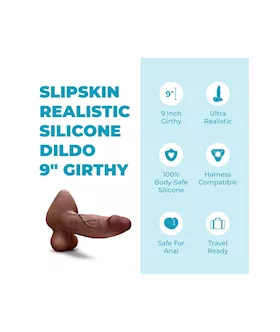 Slipskin Realistic Silicone Dildo 9 Inch