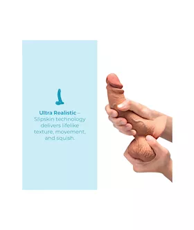Slipskin Realistic Curved Silicone Dildo 6.5 Inch