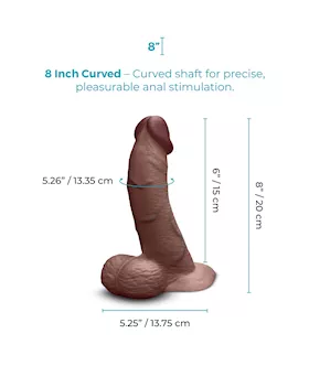 Slipskin Realistic Curved Silicone Dildo 8 Inch