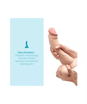 Slipskin Realistic Curved Silicone Dildo 9 Inch