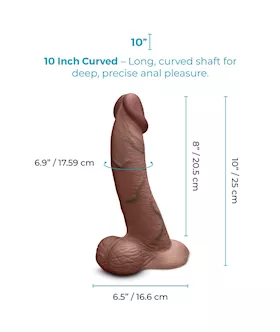 Slipskin Realistic Curved Silicone Dildo 10 Inch