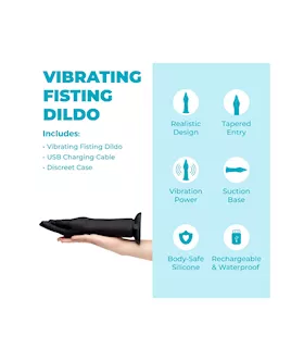 Vibrating Silicone Hand Fisting Dildo With Suction Base