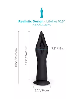Vibrating Silicone Hand Fisting Dildo With Suction Base