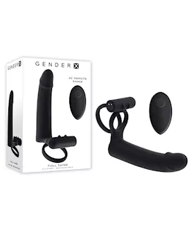 Gender X Full Swing Vibrating Cock Ring With Double Penetrator Dildo