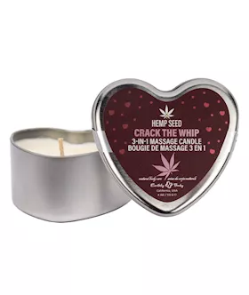 Eb Hemp Seed 3 In 1 Massage Heart Candle Crack The Whip Crack The Whip (Dew Kissed Rose, Violet Petals, Warm Amber)