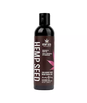 Hemp Seed Massage & Body Oil Zen Berry Rose Blackberry, Yellow Rose & Amber Scented 237ml
