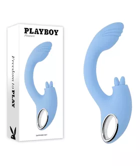Playboy Pleasure Sapphire Sky Vibrator With Double Tongue Stimulator