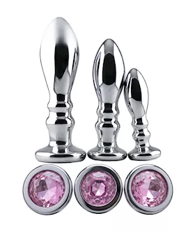 Bulbed and Ridged Anal Plug Set