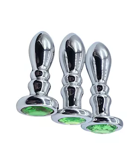 Flanged Gem Anal Plug Set