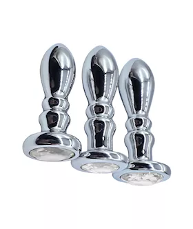 Flanged Gem Anal Plug Set