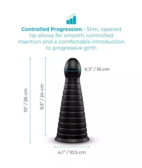 Cone Tapered And Ribbed Dildo 10 Inch