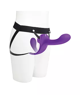 Lock In Vibrating Strap On & Harness Set