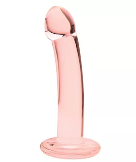 6 Basic Curved Glass Dildo Pink