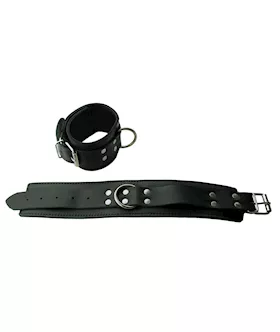 Black Leather Ankle Cuffs