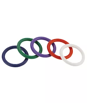 125 Rubber Cock Ring Rainbow Set