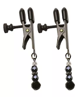 Black Broad Tip Clamp With Black Beads