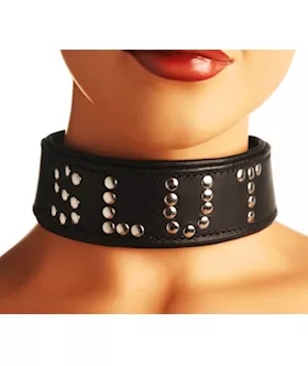 Studded Leather Slut Collar