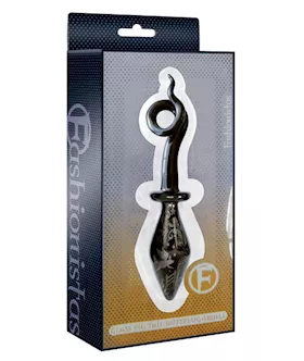 Black Glass Pig Tail Plug