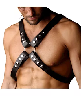 Strict Leather 4 Strap Chest Harness Ml