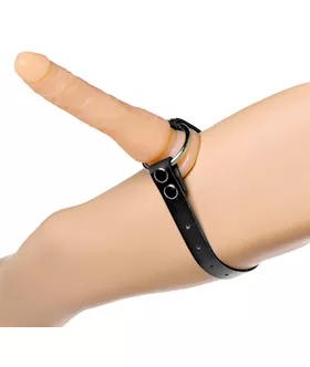 Thigh Or Boot Leather Strap On Dildo Harness