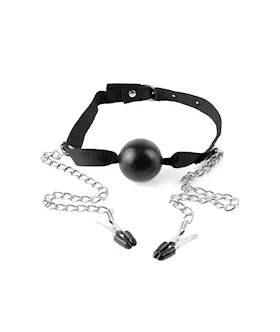 Fetish Fantasy Series Ball Gag And Nipple Clamps