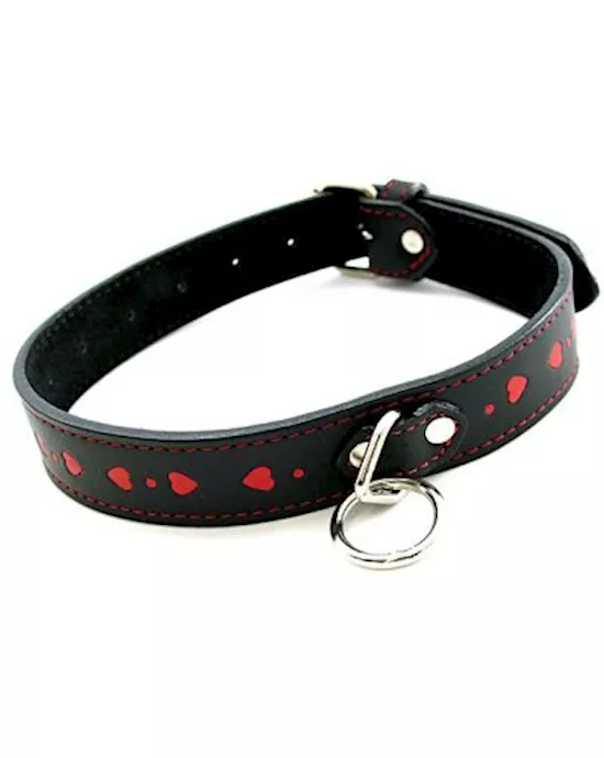 Leather Heart Collar