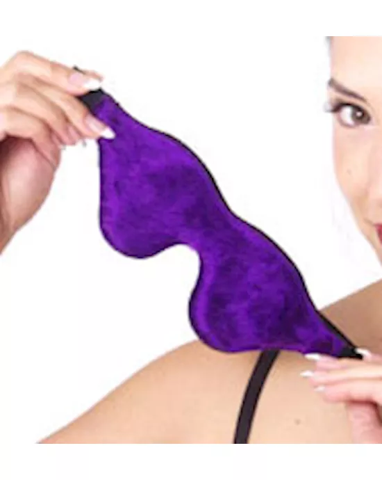 Strict Leather Purple Fur Lined Blindfold