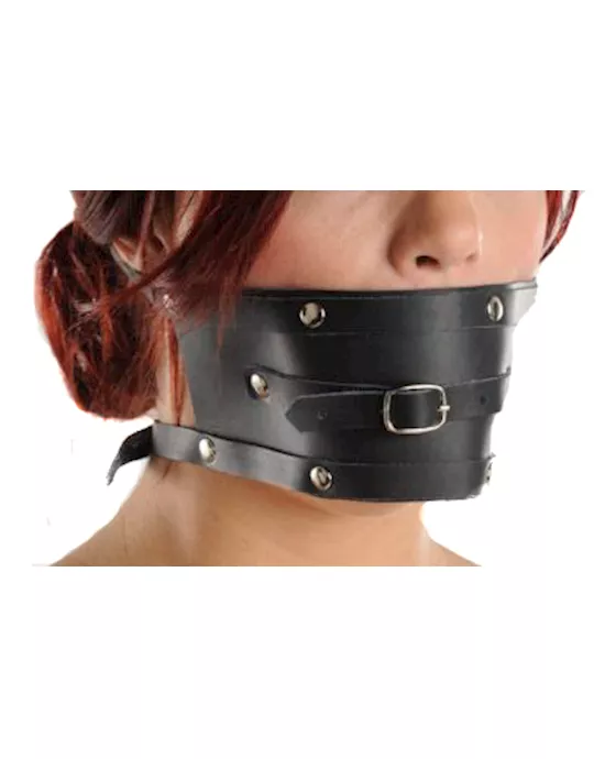 Leather Mouth Gag with Rubber Ball