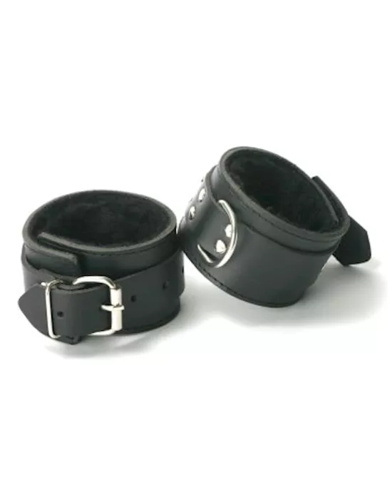 Strict Leather Fur Lined Wrist Cuffs