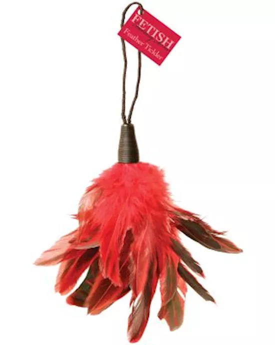 FEATHER TICKLER W WRIST STRAP RED
