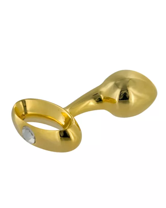 Gold Prostate Plug with Diamond Gem