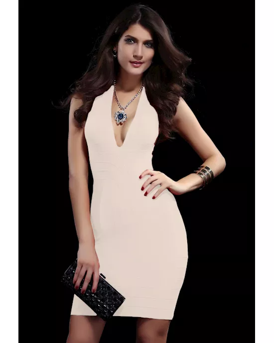 apricot latest design cross back bandage dress