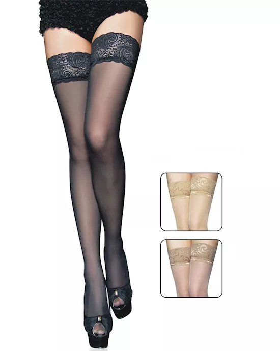 black sheer thigh high