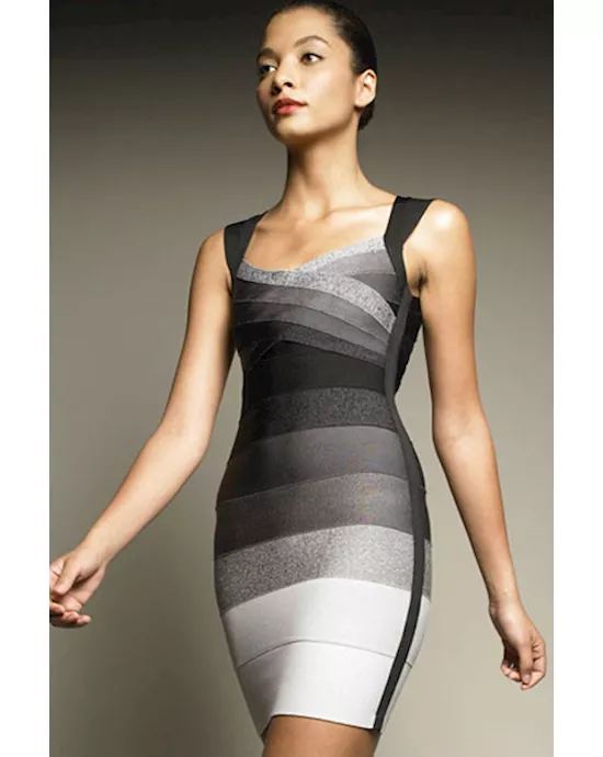 blue ombre halter bandage dresses